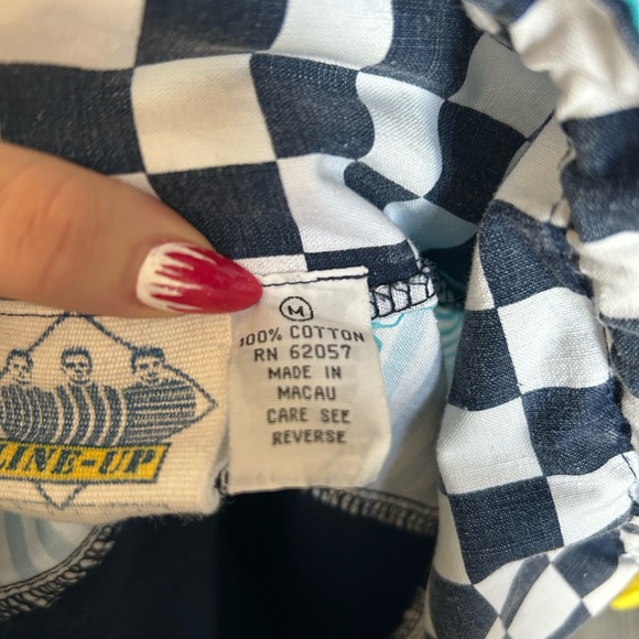 Vintage 80s Line-Up Nautical Checkered Pull Over Sweatshirt/windbreaker - Picture 7 of 8